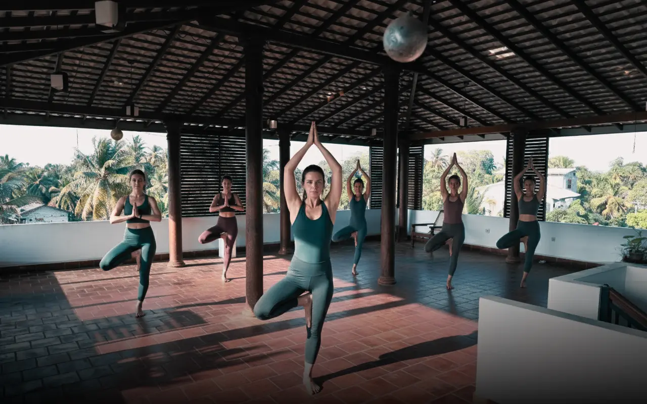Rooftop yoga space at Ceylon Heart Villa